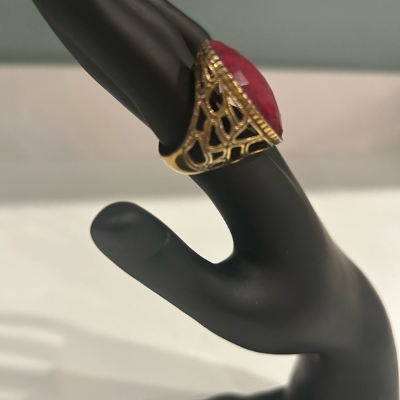 Sterling Bronze Faceted Ruby Ring ' - Picture 3 of 9